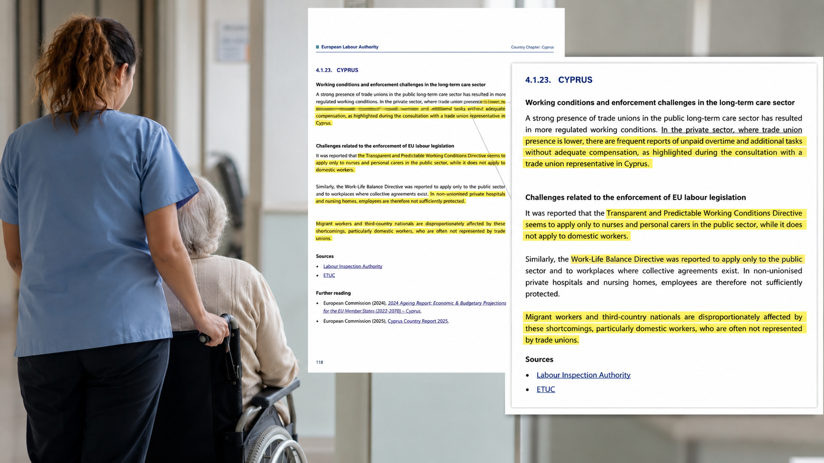 Απλήρωτες υπερωρίες και κενά προστασίας - Τι καταγράφει ευρωπαϊκή έκθεση για τη φροντίδα ηλικιωμένων στην Κύπρο