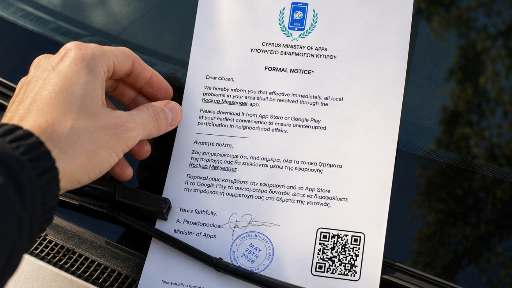 &Eta; &Lambda;&epsilon;&mu;&epsilon;&sigma;ό&sigmaf; έ&lambda;&alpha;&beta;&epsilon; &mu;&iota;&alpha; &alpha;&pi;&rho;ό&sigma;&mu;&epsilon;&nu;&eta; &epsilon;&pi;&iota;&sigma;&tau;&omicron;&lambda;ή &alpha;&pi;ό &tau;&omicron; &laquo;&Upsilon;&pi;&omicron;&upsilon;&rho;&gamma;&epsilon;ί&omicron; &Epsilon;&phi;&alpha;&rho;&mu;&omicron;&gamma;ώ&nu;&raquo;. &Tau;&iota; &sigma;&upsilon;&nu;έ&beta;&eta; &tau;&epsilon;&lambda;&iota;&kappa;ά;
