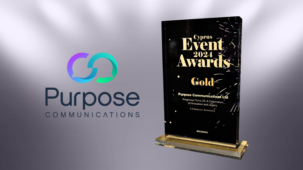 &Chi;&rho;&upsilon;&sigma;ή &delta;&iota;ά&kappa;&rho;&iota;&sigma;&eta; &gamma;&iota;&alpha; &tau;&eta;&nu; Purpose Communications &sigma;&tau;&alpha; Cyprus Event Awards