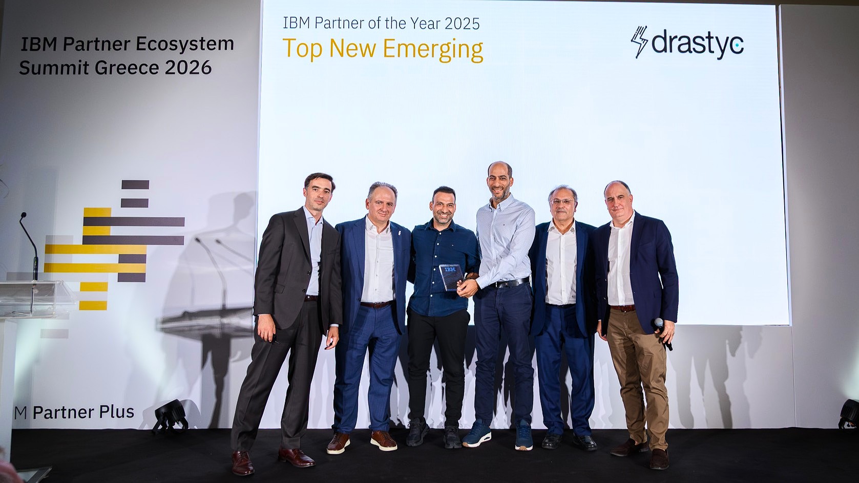 &Eta; drastyc &alpha;&nu;&alpha;&delta;&epsilon;ί&chi;&theta;&eta;&kappa;&epsilon; ;Top New Emerging Business Partner; &sigma;&tau;&omicron; IBM Partner Ecosystem Summit Greece 2026