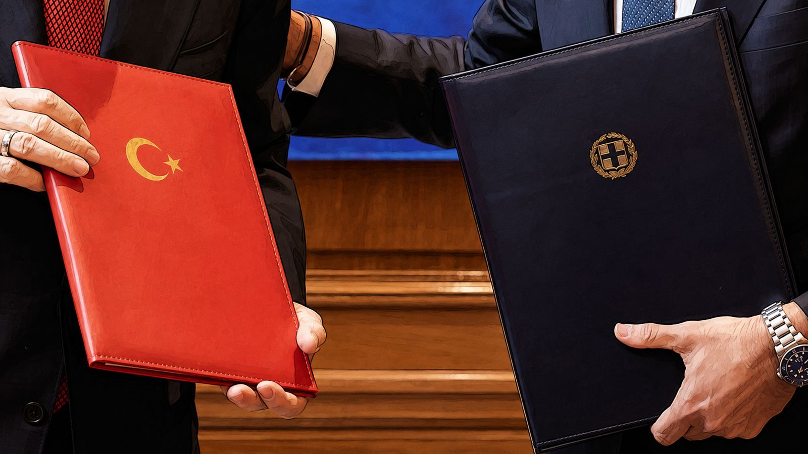 &Eta; &Delta;&iota;&alpha;&kappa;ή&rho;&upsilon;&xi;&eta; &tau;&omega;&nu; &Alpha;&theta;&eta;&nu;ώ&nu;, &eta; &laquo;&Gamma;&alpha;&lambda;ά&zeta;&iota;&alpha; &Epsilon;&pi;&iota;&chi;&omega;&mu;ά&tau;&omega;&sigma;&eta;&raquo;, &tau;&alpha; &laquo;ή&rho;&epsilon;&mu;&alpha; &nu;&epsilon;&rho;ά&raquo; &kappa;&alpha;&iota; &tau;&omicron; &kappa;&alpha;&lambda;ώ&delta;&iota;&omicron;
